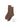 Pair of brown ribbed crew socks on a white background with 'Toasty Toes' text.