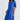 Soiree Dress in Cobalt featuring a V-shape neck drop with gathered details and raglan sleeves.