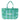 Soleil large tote blue/green featuring a vibrant stripe pattern, eco-friendly recycled fabric, and generous storage space for everyday essentials.