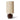 Squat Cylinder Lamp with natural shade and brown ceramic base, modern interior decor.