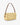 Thea Shoulder Bag angled view featuring woven raffia and a secure magnetic closure.