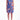 Tia Valencia Dress crafted from 100% hemp featuring a vibrant blue and red floral print shown in a full length front product view.