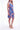 Tia Valencia Dress crafted from 100% hemp featuring a vibrant blue and red floral print shown in a side product view.