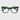 Green polycarbonate reading glasses laid flat to highlight the front square frame silhouette.