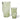 Studio view showcasing both the 20cm and 25cm sizes of the green Wavy Glass Vase with an organic form.
