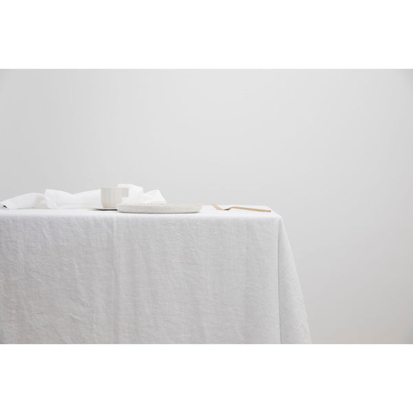 White linen tablecloth