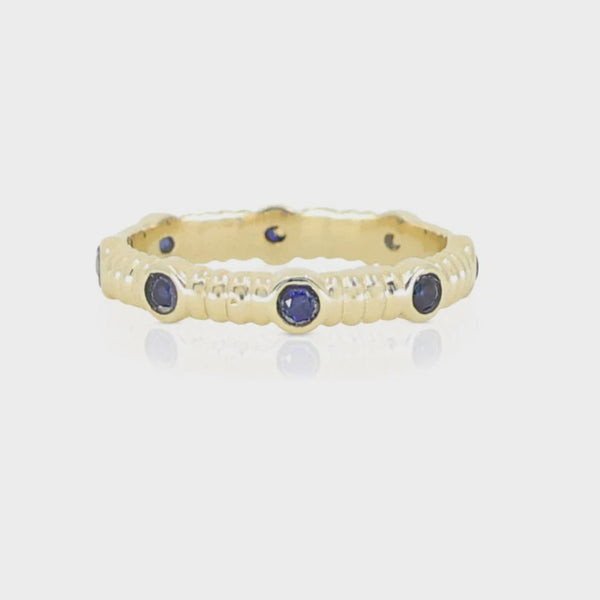 gold sapphire stacker ring - Toni May