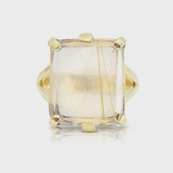 Etheria golden ritual quartz gold ring
