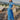 Panama cotton silk maxi dress in Azure