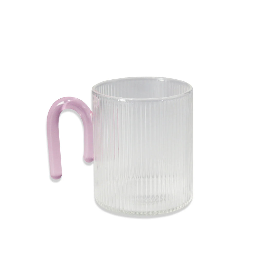 Ribbed Glass Mug - The White Place